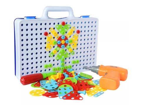 KREATYWNA MOZAIKA UKŁADANKA 4W1 WKRĘTARKA 237 ELEMENTÓW