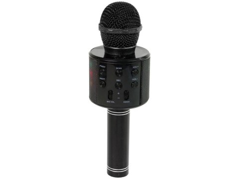 MIKROFON BEZPRZEWODOWY USB GŁOŚNIK NAGRYWANIE KARAOKE MODEL WS-858 CZARNY