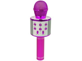 MIKROFON BEZPRZEWODOWY USB GŁOŚNIK NAGRYWANIE KARAOKE MODEL WS-858 RÓŻOWY