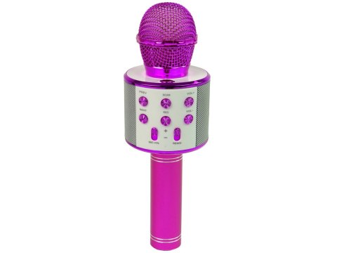 MIKROFON BEZPRZEWODOWY USB GŁOŚNIK NAGRYWANIE KARAOKE MODEL WS-858 RÓŻOWY