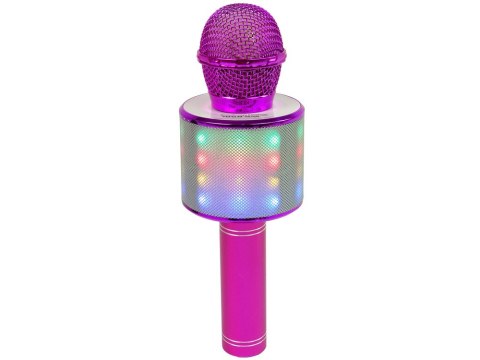 MIKROFON BEZPRZEWODOWY USB GŁOŚNIK NAGRYWANIE KARAOKE MODEL WS-858 RÓŻOWY