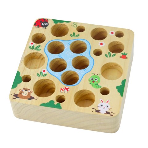 DREWNIANA GRA MARCHEWKI DŻDŻOWNICA MAGNES WĘDKA