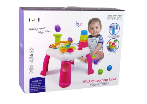 INTERAKTYWNY STOLIK EDUKACYJNY SORTER ZJEŻDŻALNIA PIŁECZEK NIEBIESKI