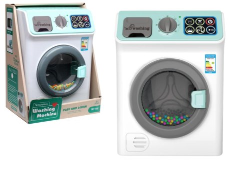 PRALKA NA BATERIE DŹWIĘKI OTWIERANY BĘBEN KOLOROWE KULECZKI