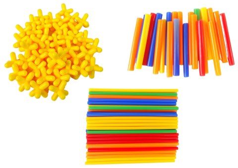 ZESTAW DO BUDOWANIA KLOCKI KONSTRUKCYJNE PATYCZKI DO UKŁADANIA SŁOMKI