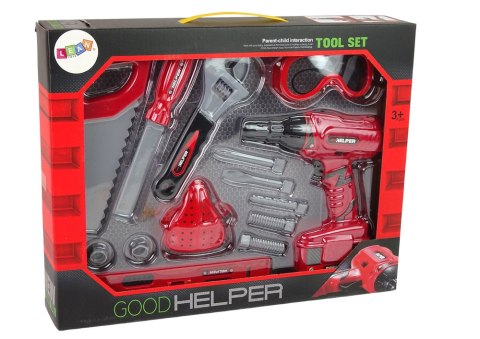 ZESTAW MAJSTERKOWICZA WKRĘTARKA MASECZKA PIŁA OKULARY