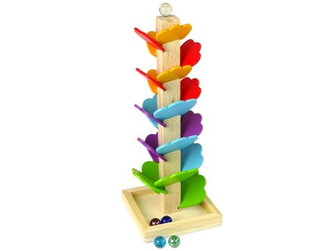 DREWNIANE DRZEWKO TOR KULKOWY ZJEŻDŻALNIA PIŁECZEK LIŚCIE