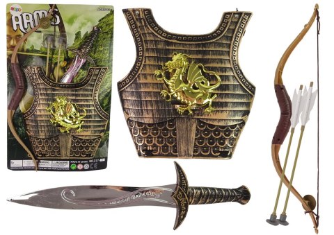 STRÓJ KOSTIUM SAMURAJA RYCERZA ZESTAW ŁUK MIECZ