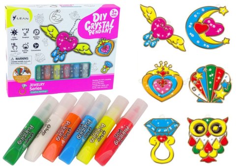 WITRAŻE ZAWIESZKI DO MALOWANIA ZASTYGAJĄCA FARBA BIŻUTERIA 6 SZT.