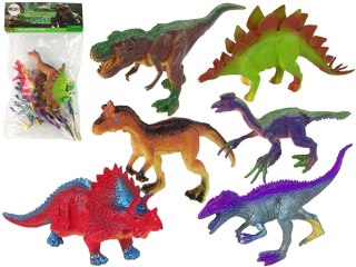FIGURKI DINOZAURY KOLOROWE 6 SZTUK