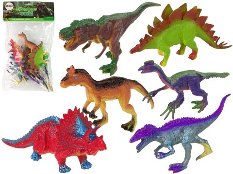 FIGURKI DINOZAURY KOLOROWE 6 SZTUK