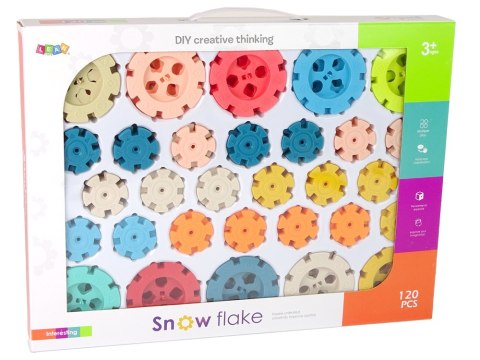 KLOCKI KONSTRUKCYJNE PŁATKI ŚNIEGU 120 ELEMENTÓW
