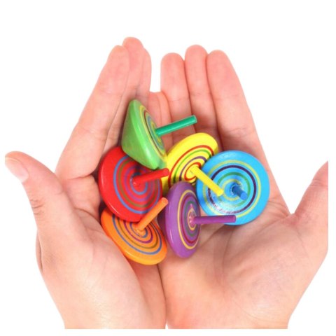 MINI BĄCZEK DREWNINANY ZABAWKA ZRĘCZNOŚCIOWA KOLOROWY 4CM