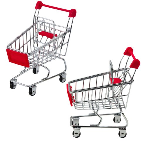 MINI WÓZEK SKLEPOWY METALOWY ODGRYWANIE SCEN DLA LALEK OZDOBA