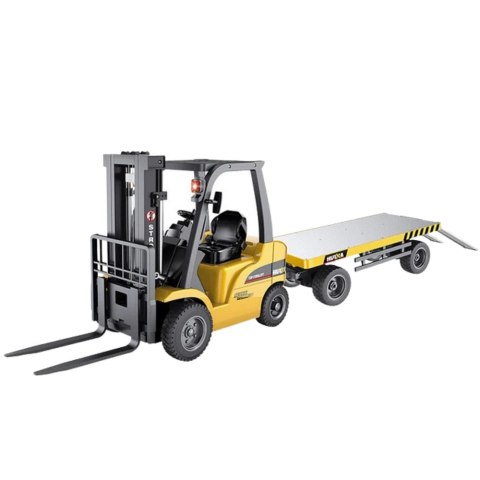 WÓZEK WIDŁOWY PRZYCZEPA ZDALNIE STEROWANY PILOT POMARAŃCZOWY 1:10 R/C