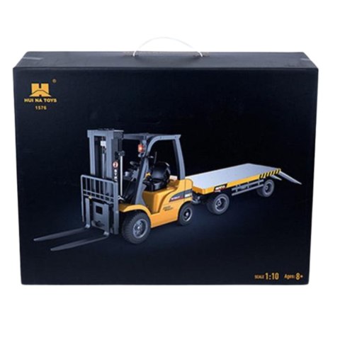 WÓZEK WIDŁOWY PRZYCZEPA ZDALNIE STEROWANY PILOT POMARAŃCZOWY 1:10 R/C