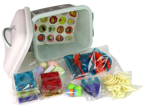 ZJEŻDŻALNIA DLA KULEK PODŚWIETLANY TOR KLOCKI MAGNETYCZNE 75 ELEMENTÓW