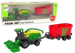 KOMBAJN Z PRZYCZEPĄ MASZYNA ROLNICZA ZIELONY CZERWONY