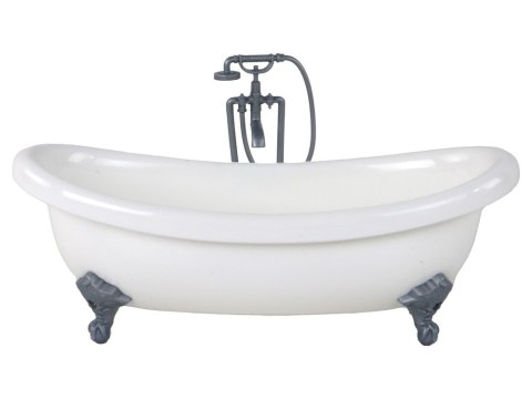 LALKA DLA DZIECI DŁUGIE BLOND WŁOSY SZLAFROK NIEBIESKI WANNA ŁAZIENKA