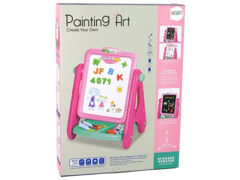 TABLICA EDUKACYJNA 2 W 1 NIEBIESKA KREDY PISAKI