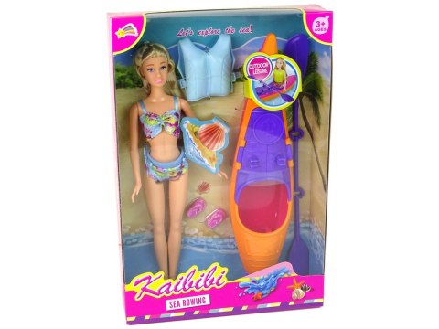 ZESTAW LALKA AKCESORIA KAJAK POMARAŃCZOWY