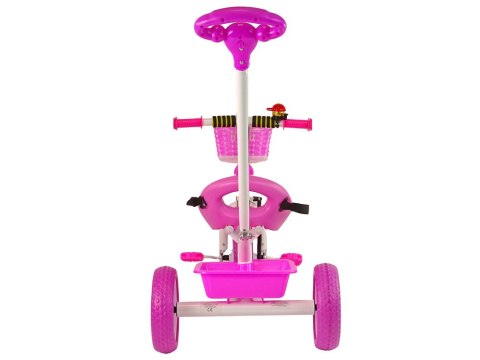 ROWER TRÓJKOŁOWY PRO100 RÓŻOWY KOSZYK KOŁA EVA