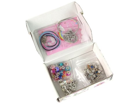 ZESTAW BRANSOLETEK, ŁAŃCUSZKÓW ORAZ KOLOROWYCH KORALIKÓW DO BIŻUTERII