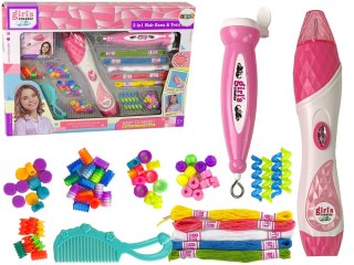 ZESTAW DO ZAPLATANIA WŁOSÓW 2 W 1 KORALIKI
