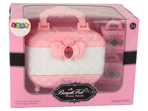 ZESTAW PIĘKNOŚCI W KUFERKU CIENIE LAKIERY RÓŻOWY BIAŁY