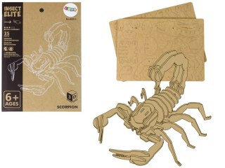 DREWNIANE PUZZLE PRZESTRZENNE 3D SKORPION SKŁADANKA EDUKACYJNA 35 ELEMENTÓW
