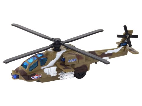 HELIKOPTER WOJSKOWY ŚMIGŁOWIEC MILITARNY ALUMINIOWY MIX DŹWIĘK ŚWIATŁA