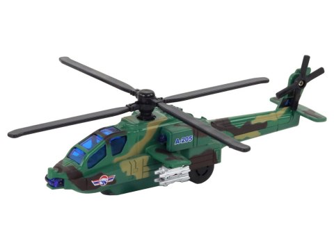 HELIKOPTER WOJSKOWY ŚMIGŁOWIEC MILITARNY ALUMINIOWY MIX DŹWIĘK ŚWIATŁA