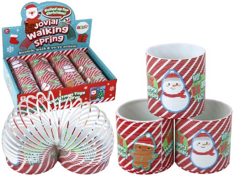 KULTOWA SPRĘŻYNA BIAŁO CZERWONA MOTYW ŚWIĄTECZNY RELAKSACYJNA 6CM