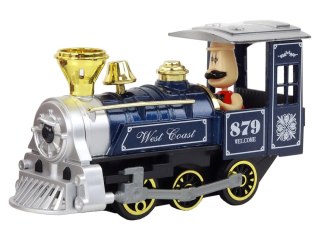 LOKOMOTYWA Z NAPĘDEM PAROWÓZ POCIĄG MIX ALUMINIOWA DŹWIĘK ŚWIATŁA