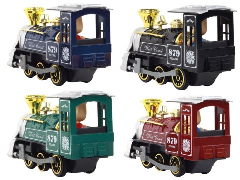 LOKOMOTYWA Z NAPĘDEM PAROWÓZ POCIĄG MIX ALUMINIOWA DŹWIĘK ŚWIATŁA