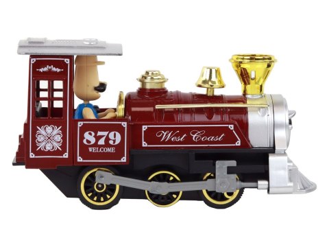 LOKOMOTYWA Z NAPĘDEM PAROWÓZ POCIĄG MIX ALUMINIOWA DŹWIĘK ŚWIATŁA