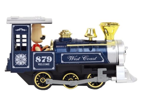 LOKOMOTYWA Z NAPĘDEM PAROWÓZ POCIĄG MIX ALUMINIOWA DŹWIĘK ŚWIATŁA