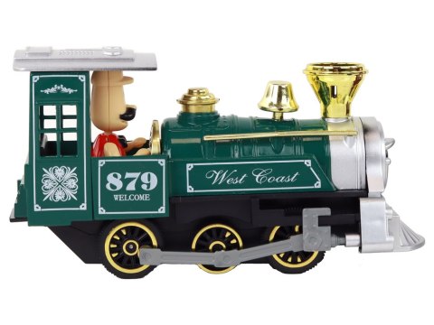 LOKOMOTYWA Z NAPĘDEM PAROWÓZ POCIĄG MIX ALUMINIOWA DŹWIĘK ŚWIATŁA