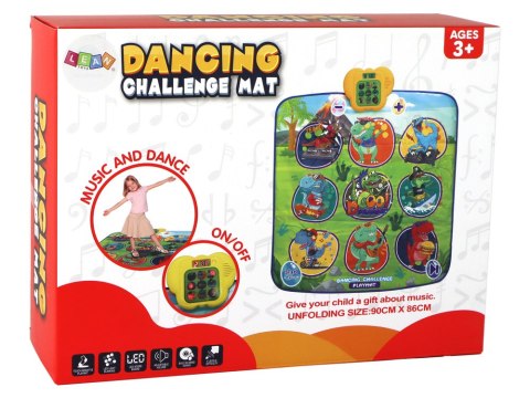 MATA DO TAŃCZENIA Z MOTYWEM DINOZAURÓW 90CM X 86CM