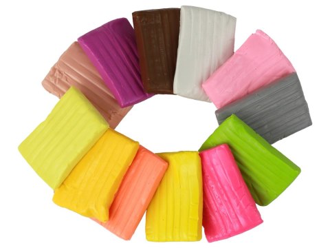 MODELINA 12 KOLORÓW PASTELOWE ŻYWE KOLORY MIX ZESTAW