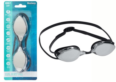 OKULARY DO PŁYWANIA LUSTRZANE CZARNE BESTWAY 21066