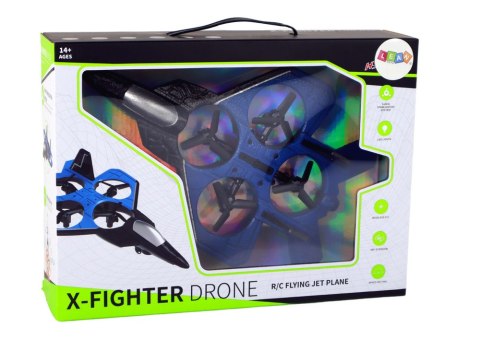 SAMOLOT DRON RC NIEBIESKI MYŚLIWIEC ZDALNIE STEROWANY PILOT