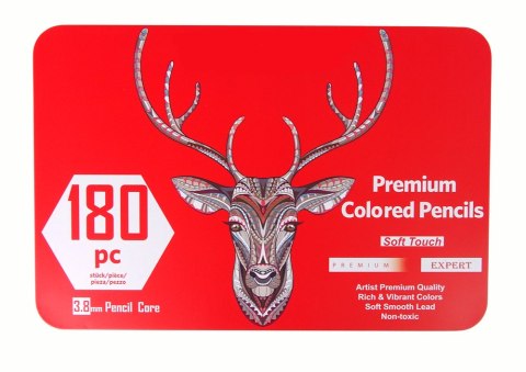 ZESTAW MAŁEGO ARTYSTY W METALOWYM POJEMNIKU KREDKI 180SZT.