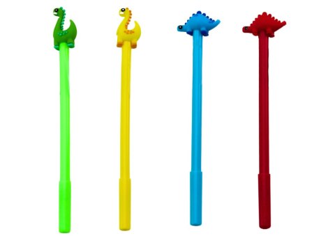 DŁUGOPIS Z DINOZAUREM ZATYCZKA CZARNY WKŁAD MIX CZERWONY ZIELONY 0.5MM