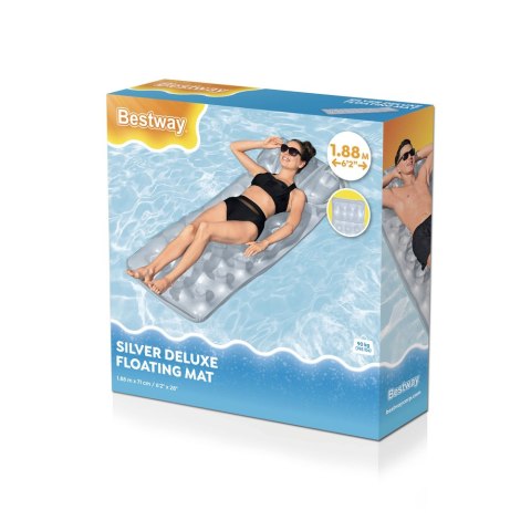 DMUCHANY MATERAC DO PŁYWANIA SZARY 188 X 71 CM BESTWAY 43024