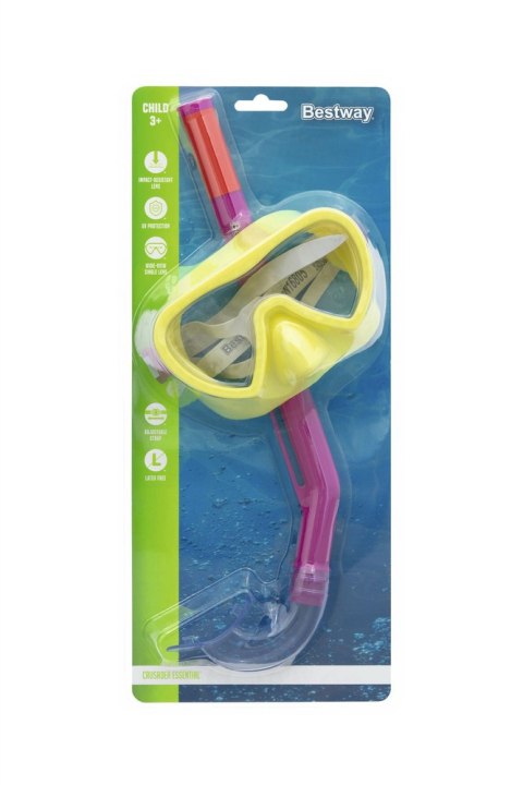 MASKA Z RURKĄ DO NURKOWANIA ŻÓŁTO- RÓŻOWA BESTWAY 24036