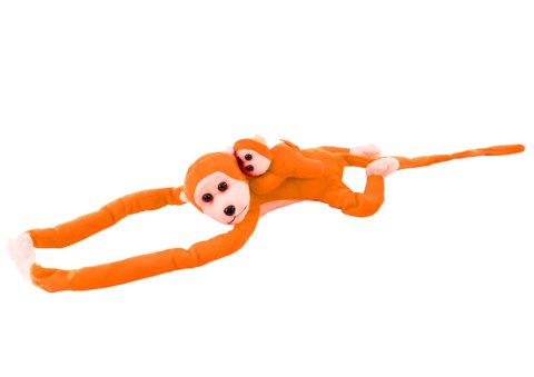 MASKOTKA PLUSZOWA MAŁPKA Z DZIECKIEM POMARAŃCZOWA 90 CM