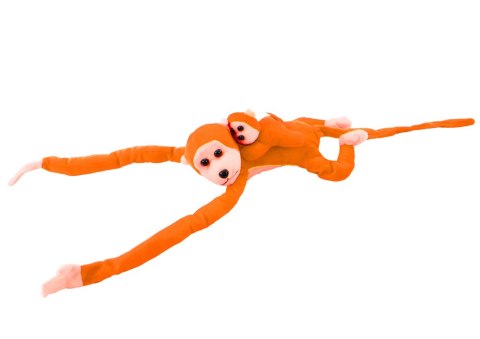MASKOTKA PLUSZOWA MAŁPKA Z DZIECKIEM POMARAŃCZOWA 90 CM
