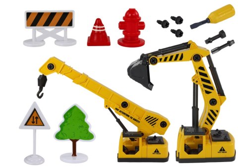 POJAZDY BUDOWLANE DŹWIĘK ŚWIATŁA 1:12 DIY BETONIARKA DŹWIG KOPARKA