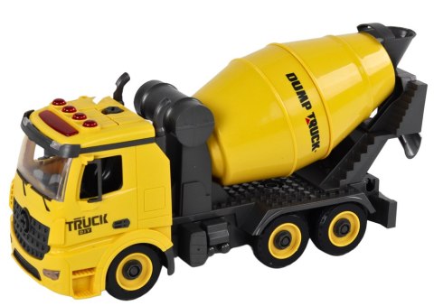 POJAZDY BUDOWLANE DŹWIĘK ŚWIATŁA 1:12 DIY BETONIARKA DŹWIG KOPARKA